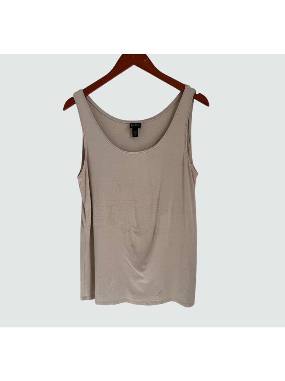 Eileen Fisher Beige Sleeveless Tank Top Rayon Blend Womens M USA